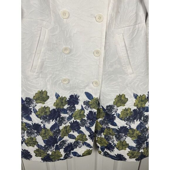 Desigual NWT‎ White Floral Trench Coat Women’s Size 38 EU/4 US - Picture 3 of 12